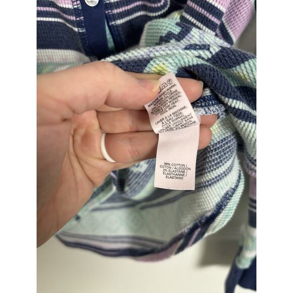 Victoria’s Secret Fair Isle Thermal Winter Pajama Set Size Small Waffle Henley - Picture 7 of 7